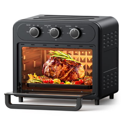 TaoTronics Air Fryer, 1700W 14.8 Quart, 5 in 1 Toaster Oven Countertop, Oil-Less Cooking, Stainless Steel, Black - Image 8