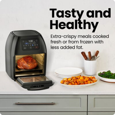 Chefman Multifunctional Digital 10 Qt. Air Fryer+ Rotisserie, Fry, Roast & Bake, 17 Presets - Black, New - Image 3