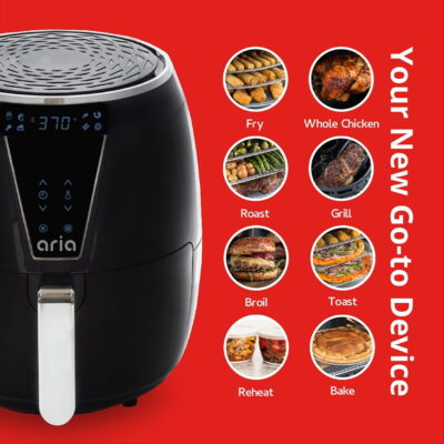 Aria 5Qt Air Fryer Toxin-Free and 8-In-1 Cooking Presets with Recipe Book - Image 5