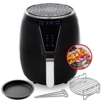 Aria 5Qt Air Fryer Toxin-Free and 8-In-1 Cooking Presets with Recipe Book