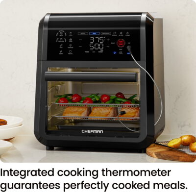 Chefman ExactTemp 12 qt Air Fryer, Black - Automatic Shutoff, Digital Display - Image 3